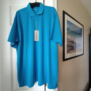 Men's Polo Shirt Short Sleeves Light Blue VANSPORT Size Extra Large NEW